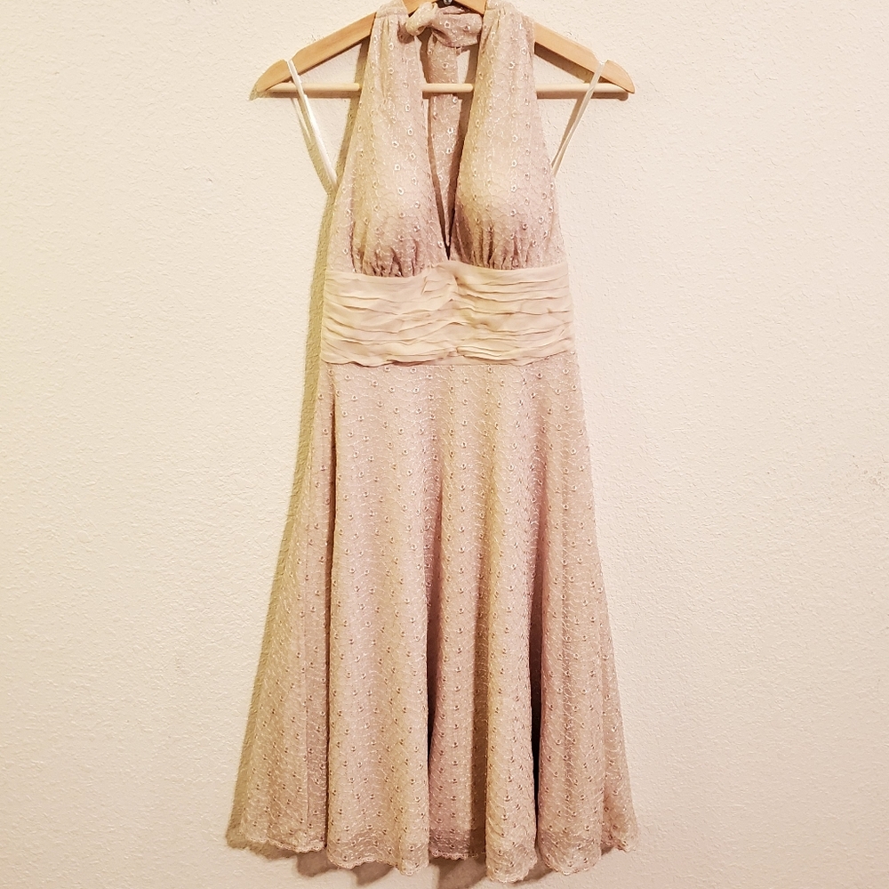 Vision Apparel 0 Nude Halter Dress